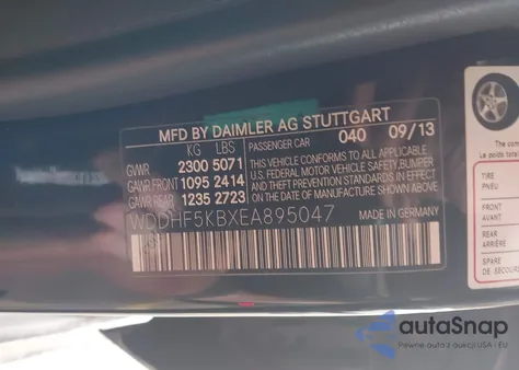 2014 Mercedes-Benz E 350 from USA, damaged, VIN WDDHF5KBXEA895047
